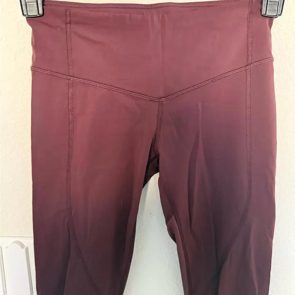 Lululemon All Meshed Up 7/8 Tight Legging Bordeaux Drama / Flash Light Size 4